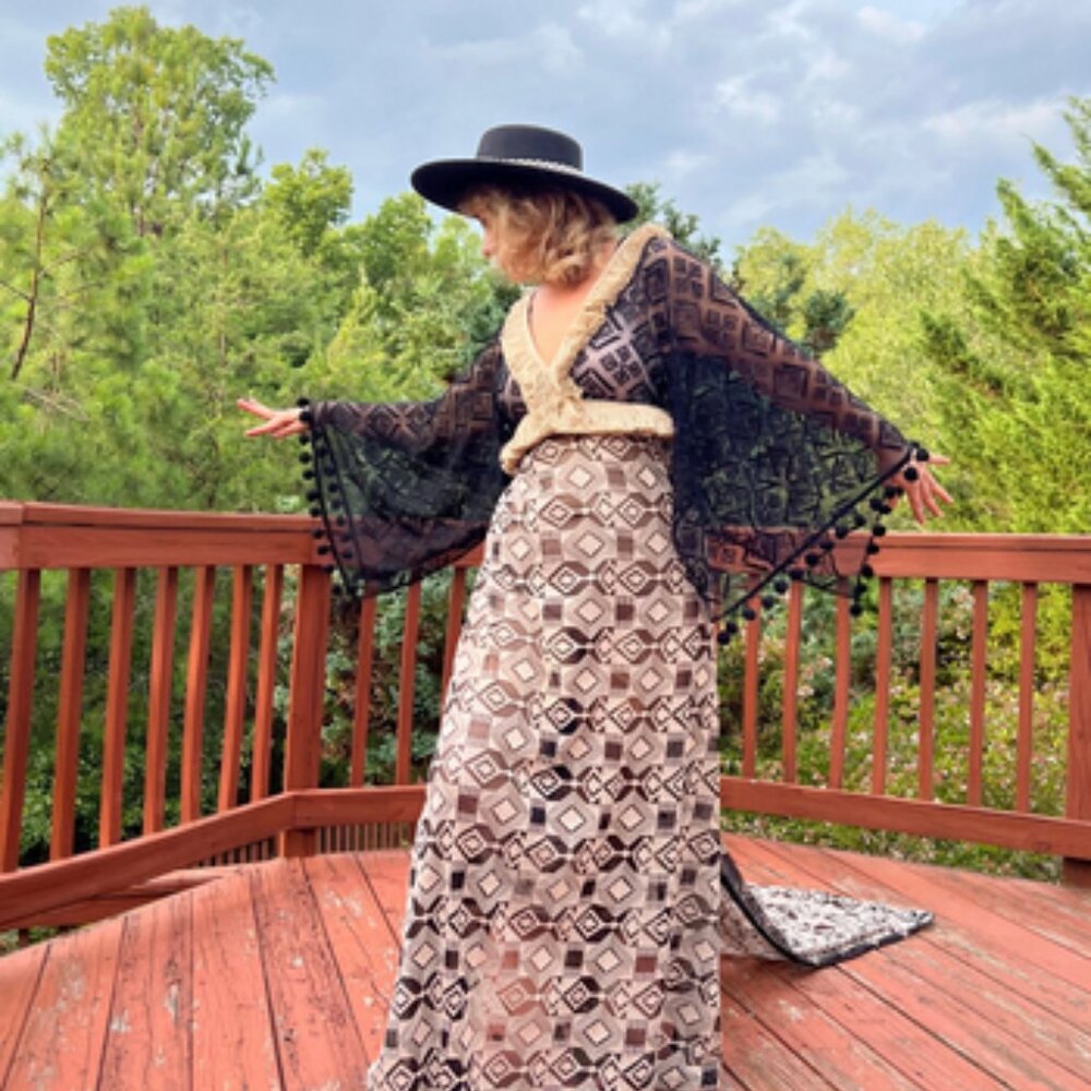 Handmade Boho Black Halloween Maternity Dress